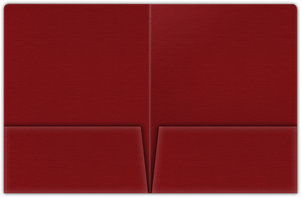 Red Hopsack 90lb 9 x 12 Two Pocket Round Corner Folders with 4 1/4 Inch Pocket