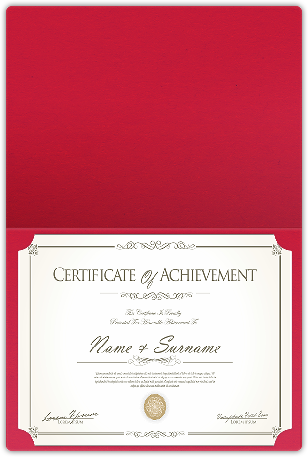 Wild Cherry Vellum 100lb 9 1/2 x 12 Landscape or Portrait Certificate Holders with Rounded Corner Slits