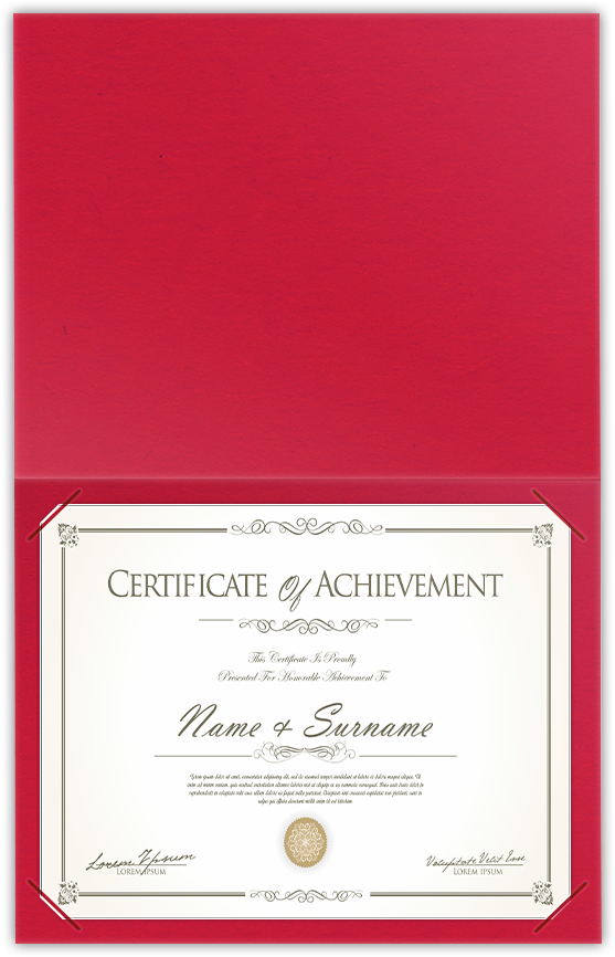 Wild Cherry Vellum 100lb 9 1/2 x 12 Landscape or Portrait Certificate Holders with Square Corner Slits (Holds 8 1/2 x 11 Certificate)