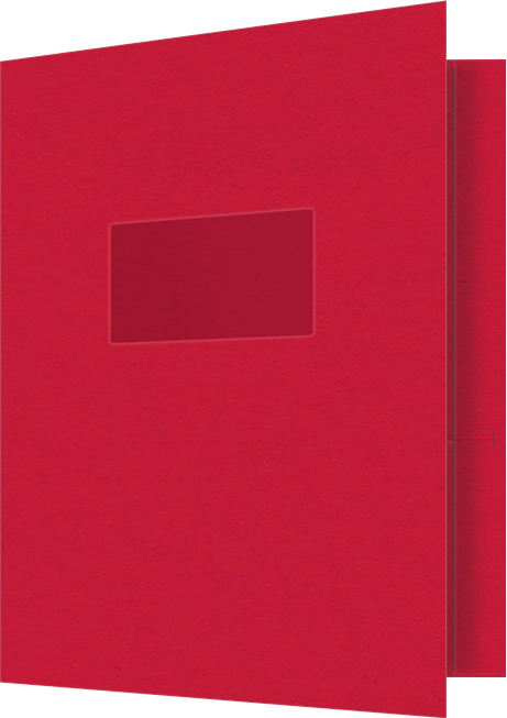 Wild Cherry Vellum 100lb 9 1/2 x 11 3/4 Two Pocket Folders with 4 1/2 Inch Pockets and 1 Inch Reinforced Top and Edges