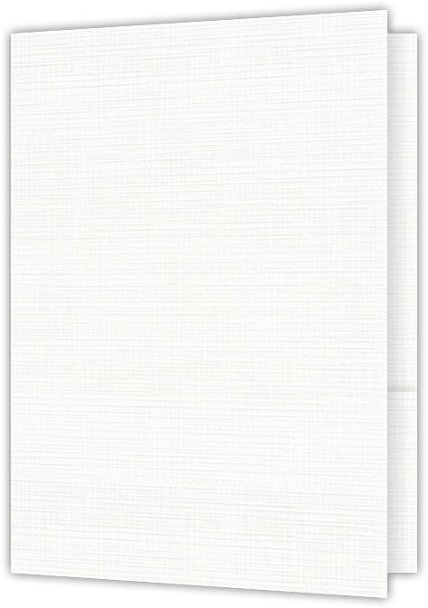 Bright White Linen 100lb 9 x 12 Two Pocket Folders with 4 Inch Curved Pockets