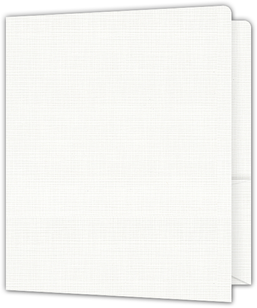 Bright White Linen 100lb 9 x 12 Two Pocket Round Corner Folders with 4 1/4 Inch Pocket