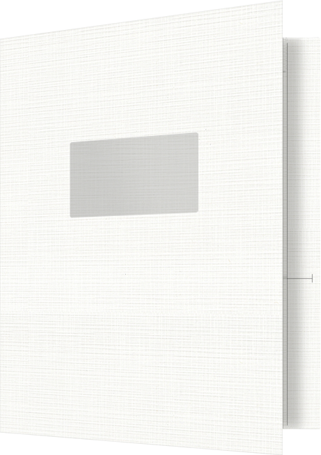 Bright White Linen 100lb 9 1/2 x 11 3/4 Two Pocket Folders with 4 1/2 Inch Pockets and 1 Inch Reinforced Top and Edges