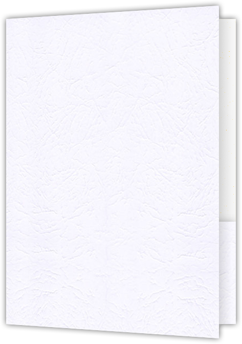 Marble Crush White Smooth 12pt C1S 9 x 12 Two Pocket Folders with 4 Inch Curved Pockets