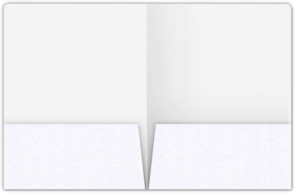 Marble Crush White Smooth 12pt C1S 9 x 12 Two Pocket Round Corner Folders with 4 1/4 Inch Pocket
