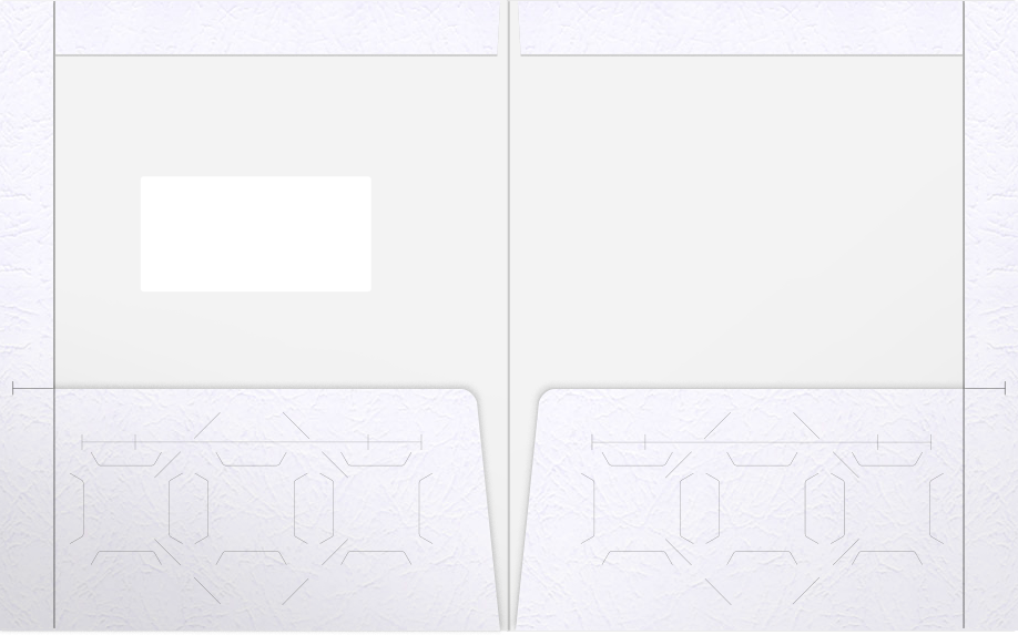 Marble Crush White 12pt C1S 9 1/2 x 11 3/4 Two Pocket Folders with 4 1/2 Inch Pockets and 1 Inch Reinforced Top and Edges