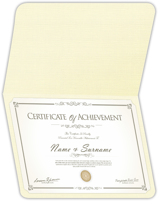 Natural White Linen 100lb 9 1/2 x 12 Landscape or Portrait Certificate Holders with Rounded Corner Slits