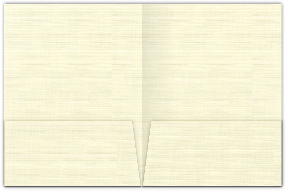 Natural White Linen 100lb 9 x 12 Two Pocket Folders with 4 Inch Pockets