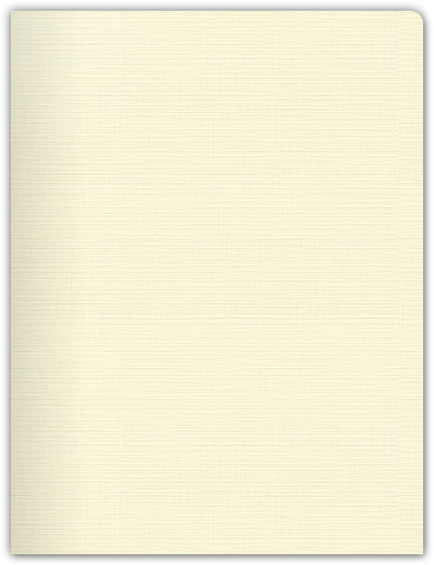 Natural White Linen 100lb 9 x 12 Two Pocket Round Corner Folders with 4 1/4 Inch Pocket