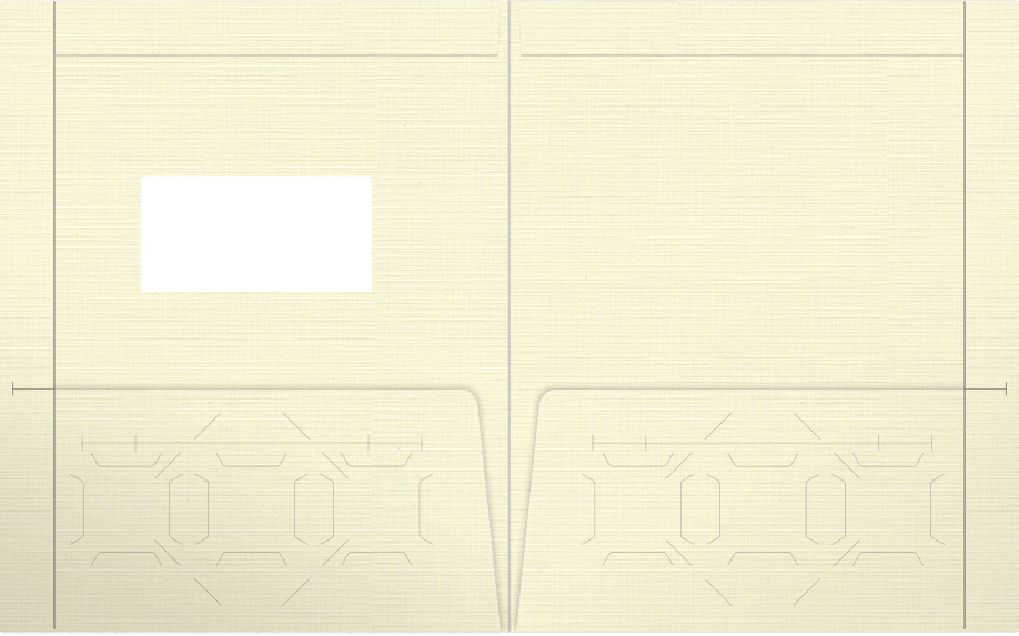 Natural White Linen 100lb 9 1/2 x 11 3/4 Two Pocket Folders with 4 1/2 Inch Pockets and 1 Inch Reinforced Top and Edges