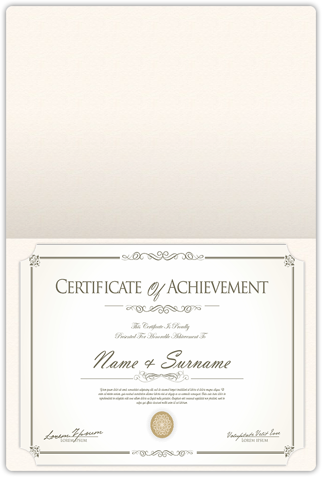 Warm White Felt 80lb 9 1/2 x 12 Landscape or Portrait Certificate Holders with Rounded Corner Slits