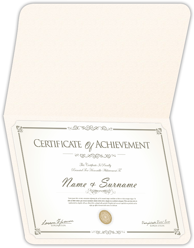 Warm White Felt 80lb 9 1/2 x 12 Landscape or Portrait Certificate Holders with Rounded Corner Slits