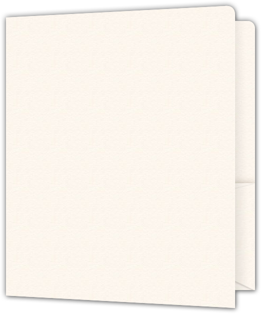 Warm White Felt 80lb 9 x 12 Two Pocket Round Corner Folders with 4 1/4 Inch Pocket