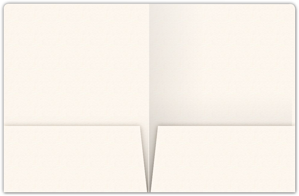 Warm White Felt 80lb 9 x 12 Two Pocket Round Corner Folders with 4 1/4 Inch Pocket