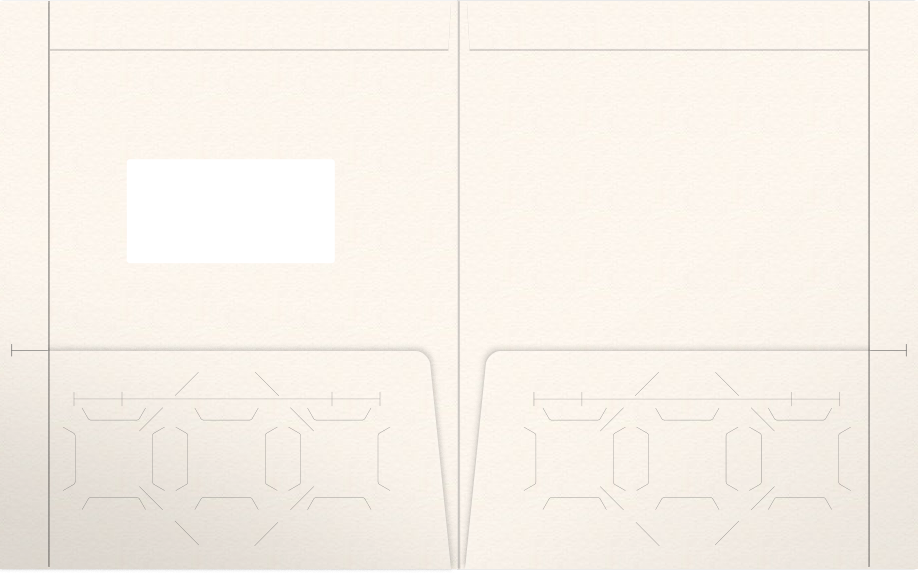 Warm White Felt 80lb 9 1/2 x 11 3/4 Two Pocket Folders with 4 1/2 Inch Pockets and 1 Inch Reinforced Top and Edges