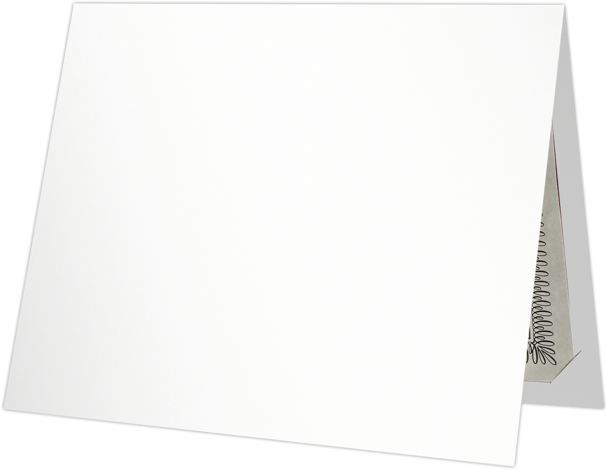 White Semi-Gloss 12pt C1S 9 1/2 x 12 Landscape or Portrait Certificate Holders with Square Corner Slits (Holds 8 1/2 x 11 Certificate)