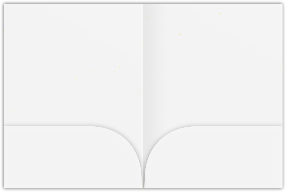 White Semi-Gloss 14pt C1S 9 x 12 Two Pocket Folders with 4 Inch Curved Pockets