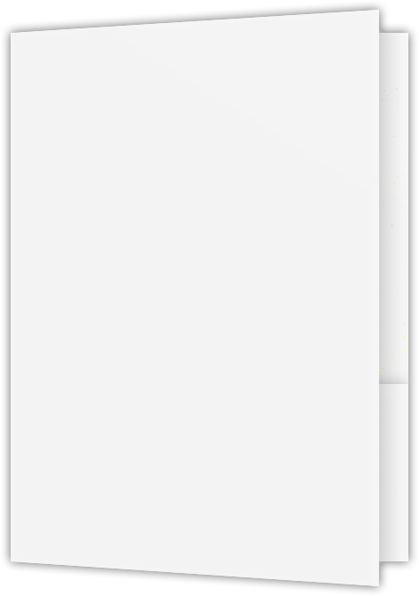 White Semi-Gloss 14pt C1S 9 x 12 Two Pocket Folders with 4 Inch Curved Pockets