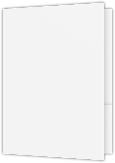 White Semi-Gloss 16pt C2S 9 x 12 Two Pocket Folders with 4 Inch Curved Pockets
