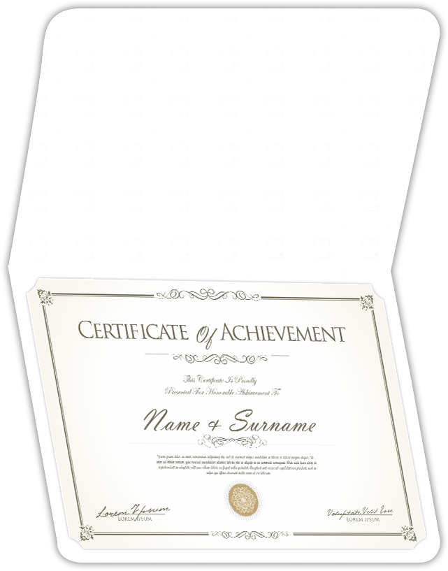 White Semi-Gloss 18pt C1S 9 1/2 x 12 Landscape or Portrait Certificate Holders with Rounded Corner Slits