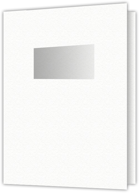 White Felt 80lb 9 x 12 Two Pocket Folders with 4 Inch Pockets and 2 x 4 Window
