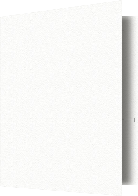 White Felt 80lb 9 1/2 x 11 3/4 Two Pocket Folders with 4 1/2 Inch Pockets and 1 Inch Reinforced Top and Edges