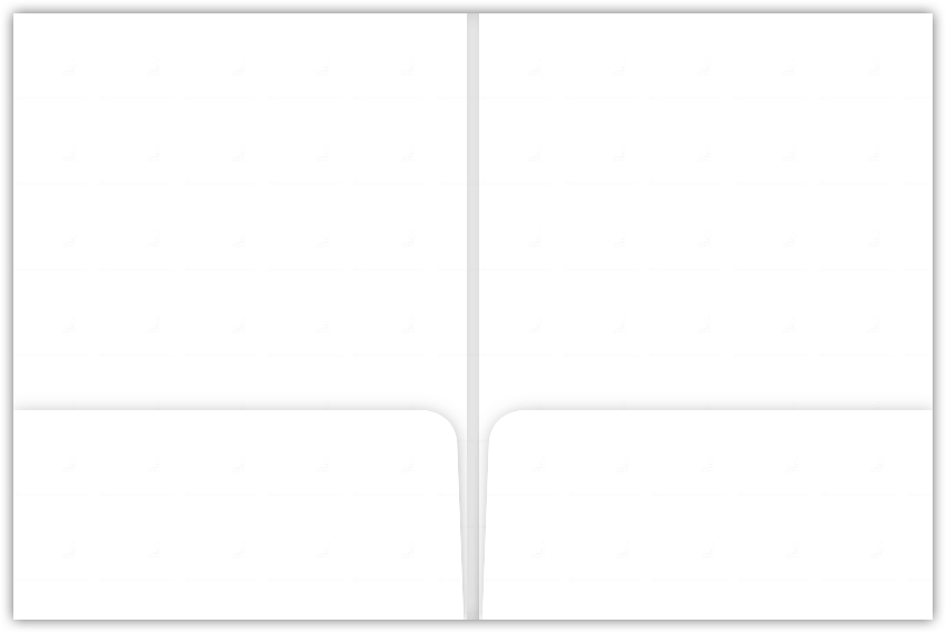 White Smooth 80lb 9 x 12 Two Pocket Folders with 4 Inch Round Corner Pockets and 1/4 Inch Expansion with Double Score Spine