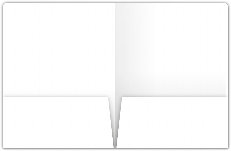White Recycled Smooth 80lb 9 x 12 Two Pocket Round Corner Folders with 4 1/4 Inch Pocket