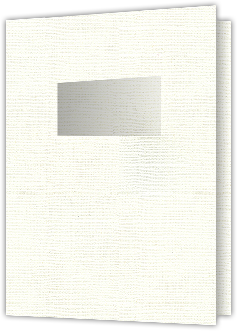 White Hopsack 90lb 9 x 12 Two Pocket Folders with 4 Inch Pockets and 2 x 4 Window