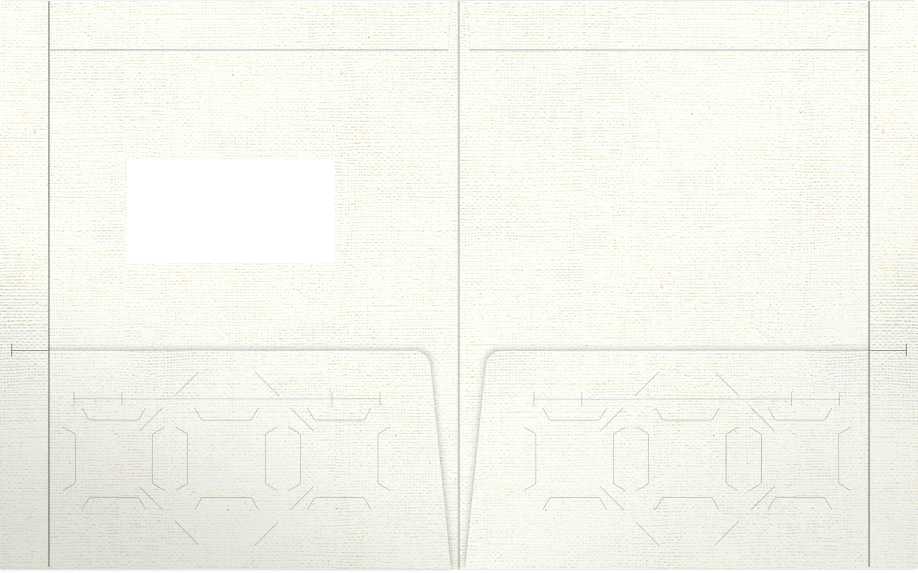 White Hopsack 90lb 9 1/2 x 11 3/4 Two Pocket Folders with 4 1/2 Inch Pockets and 1 Inch Reinforced Top and Edges