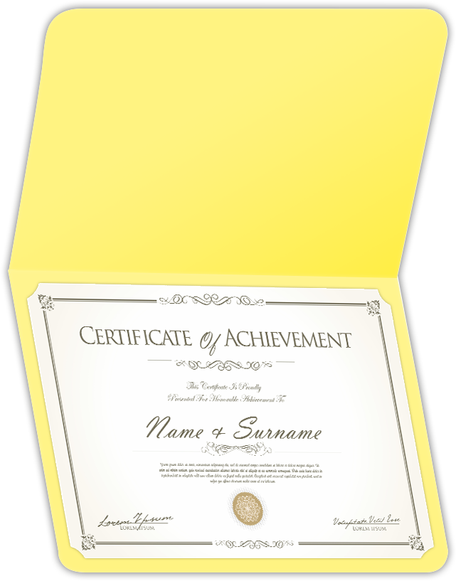 Canary Smooth 140lb 9 1/2 x 12 Landscape or Portrait Certificate Holders with Rounded Corner Slits