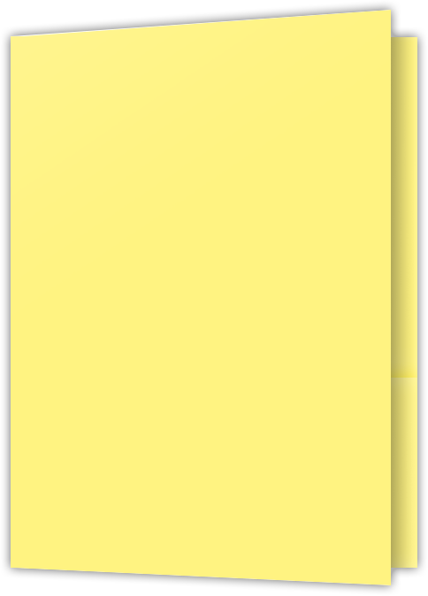 Canary Smooth 140lb 9 x 12 Two Pocket Folders with 4 Inch Pockets