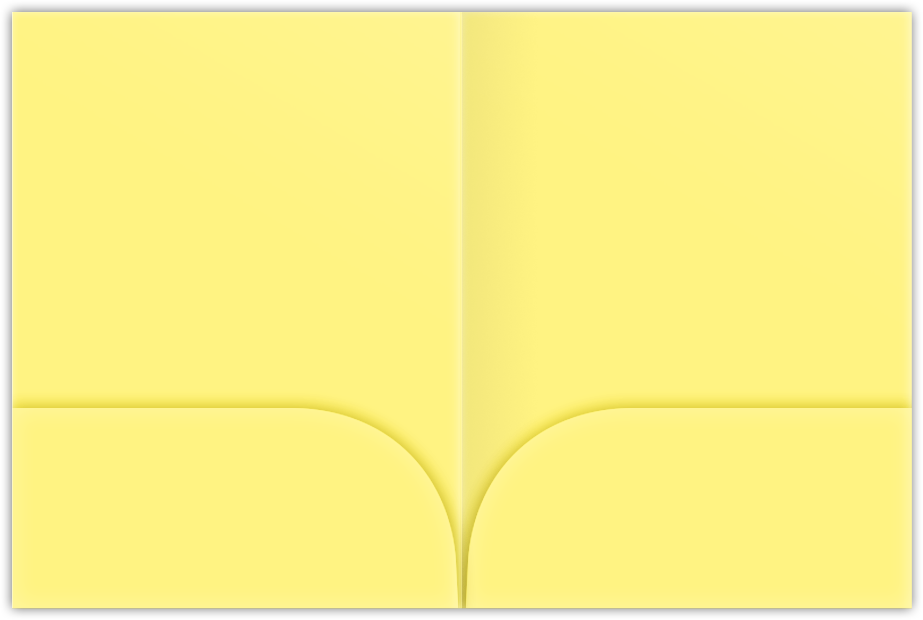 Canary Smooth 140lb 9 x 12 Two Pocket Folders with 4 Inch Curved Pockets