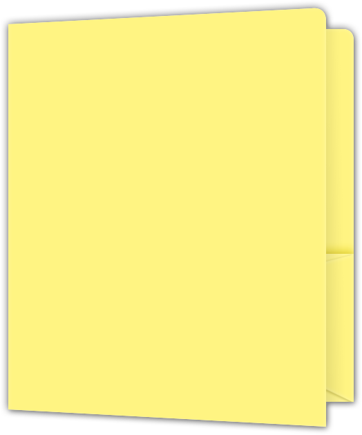 Canary Smooth 140lb 9 x 12 Two Pocket Round Corner Folders with 4 1/4 Inch Pocket