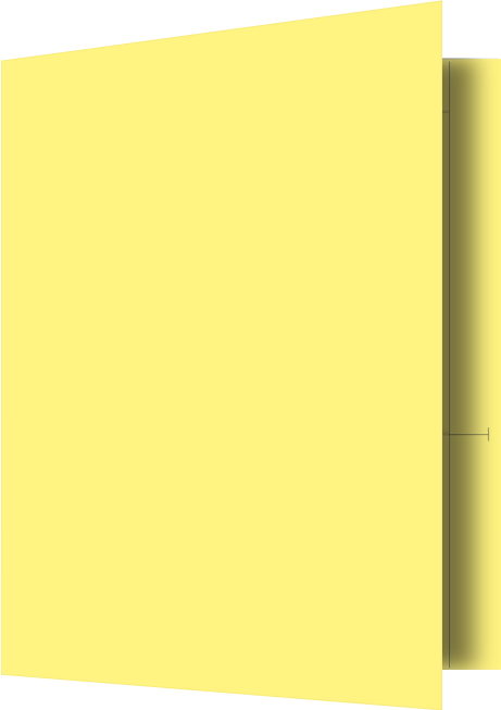 Canary Smooth 140lb 9 1/2 x 11 3/4 Two Pocket Folders with 4 1/2 Inch Pockets and 1 Inch Reinforced Top and Edges