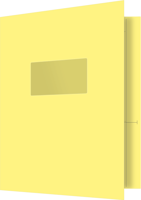 Canary Smooth 140lb 9 1/2 x 11 3/4 Two Pocket Folders with 4 1/2 Inch Pockets and 1 Inch Reinforced Top and Edges
