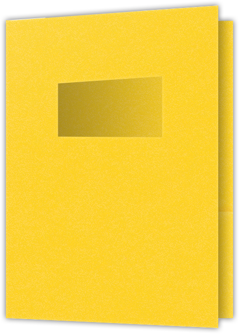 Lemon Drop Vellum 100lb 9 x 12 Two Pocket Folders with 4 Inch Pockets and 2 x 4 Window