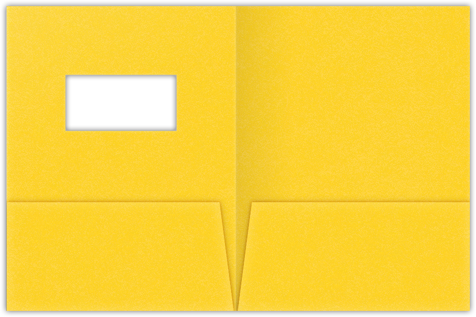 Lemon Drop Vellum 100lb 9 x 12 Two Pocket Folders with 4 Inch Pockets and 2 x 4 Window