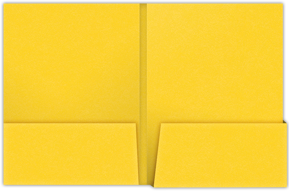 Lemon Drop Vellum 100lb 9 x 12 Two Pocket Folders with 4 1/4 Inch Deep Box Pockets and 1/4 Inch Expansion with Double Score Spine