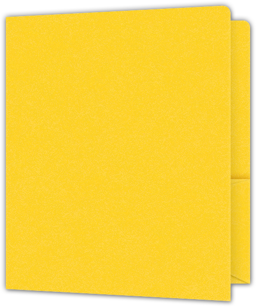 Lemon Drop Vellum 100lb 9 x 12 Two Pocket Round Corner Folders with 4 1/4 Inch Pocket