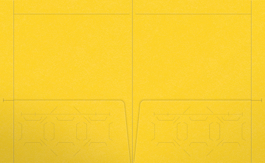 Lemon Drop Vellum 100lb 9 1/2 x 11 3/4 Two Pocket Folders with 4 1/2 Inch Pockets and 1 Inch Reinforced Top and Edges