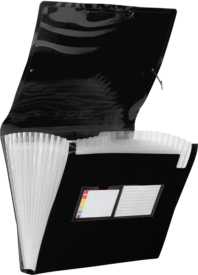 Black Letter Size 13 Pocket Expanding Files (9 x 13)