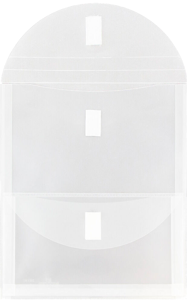 Clear 2 Pocket Open End VELCRO Brand Closure Plastic Envelope