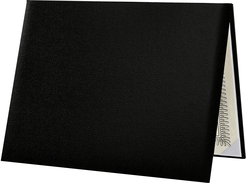 Black 11 1/2 x 14 1/2 Landscape Padded Diploma Covers (Holds 11 x 14 Document)