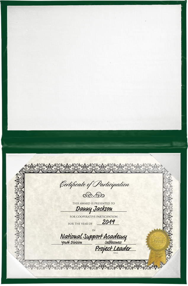 Green 11 1/2 x 14 1/2 Landscape Padded Diploma Covers (Holds 11 x 14 Document)