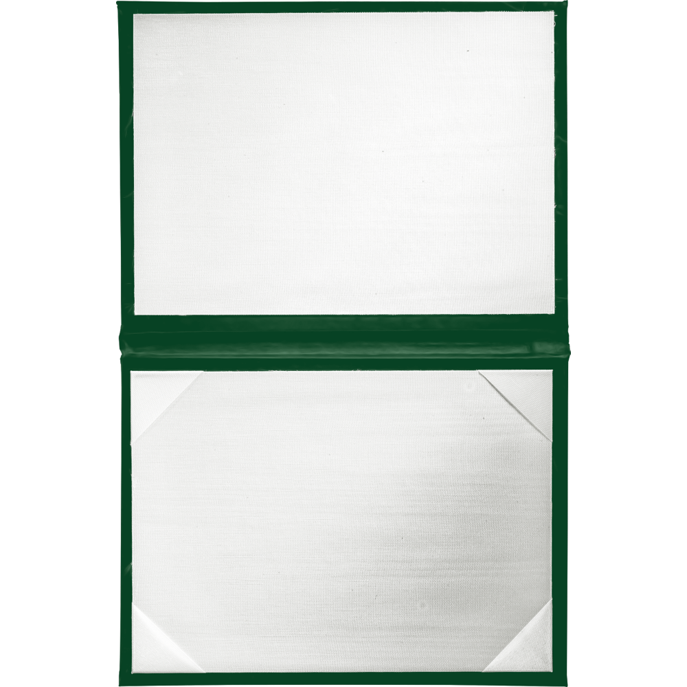 Green 11 1/2 x 14 1/2 Landscape Padded Diploma Covers (Holds 11 x 14 Document)
