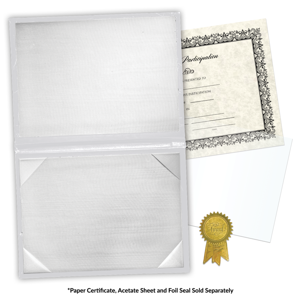 White 11 1/2 x 14 1/2 Landscape Padded Diploma Covers (Holds 11 x 14 Document)