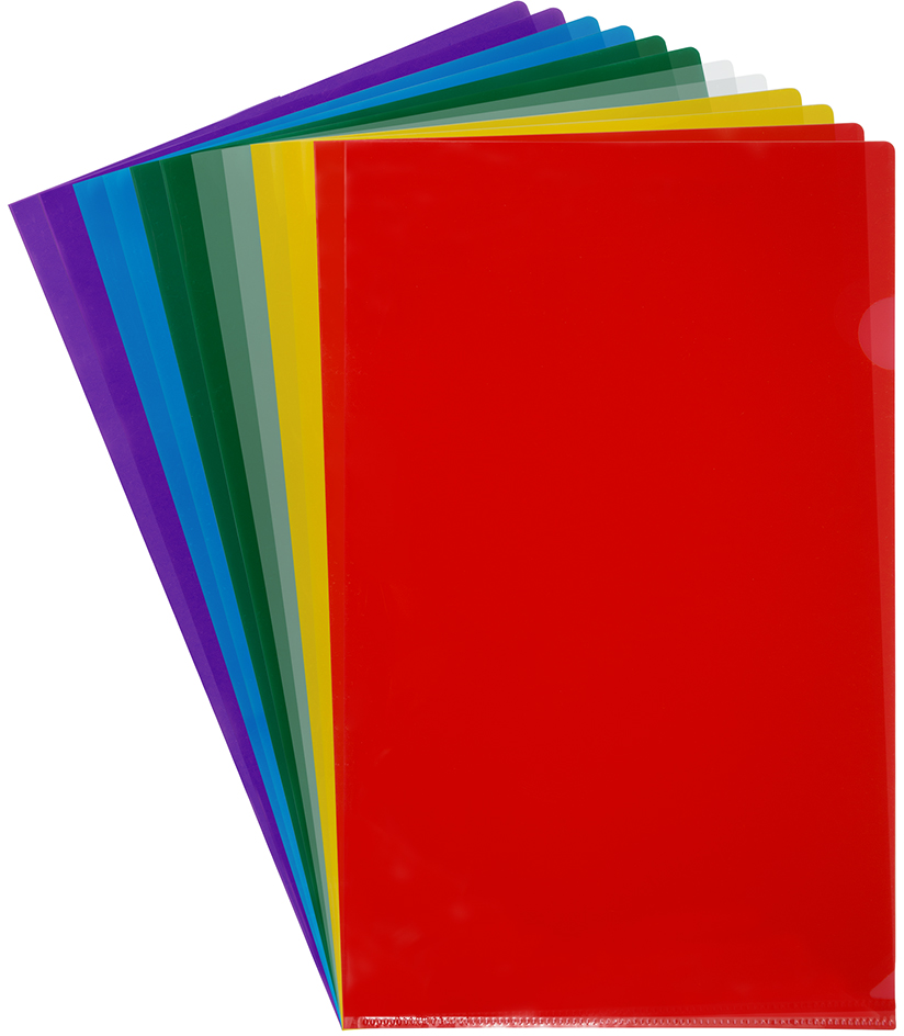 Assorted Color Legal Plastic Sleeves - 12 Pack