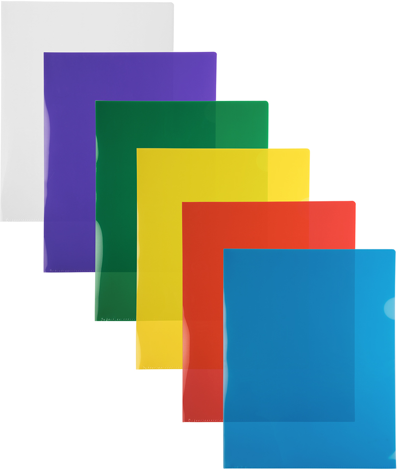 Assorted Color 9 x 11 1/2 Plastic Sleeves - 12 Pack