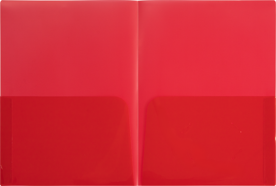 Translucent Red 9 x 12 Plastic Regular Weight Folders